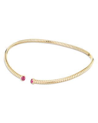 Trisolina Ruby & Diamond Collar Necklace in 18K Yellow Gold