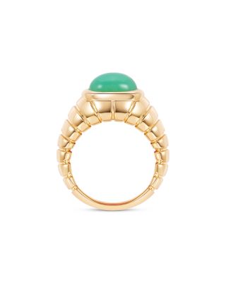 Timo Cabochon Chrysoprase Ring in 18K Yellow Gold