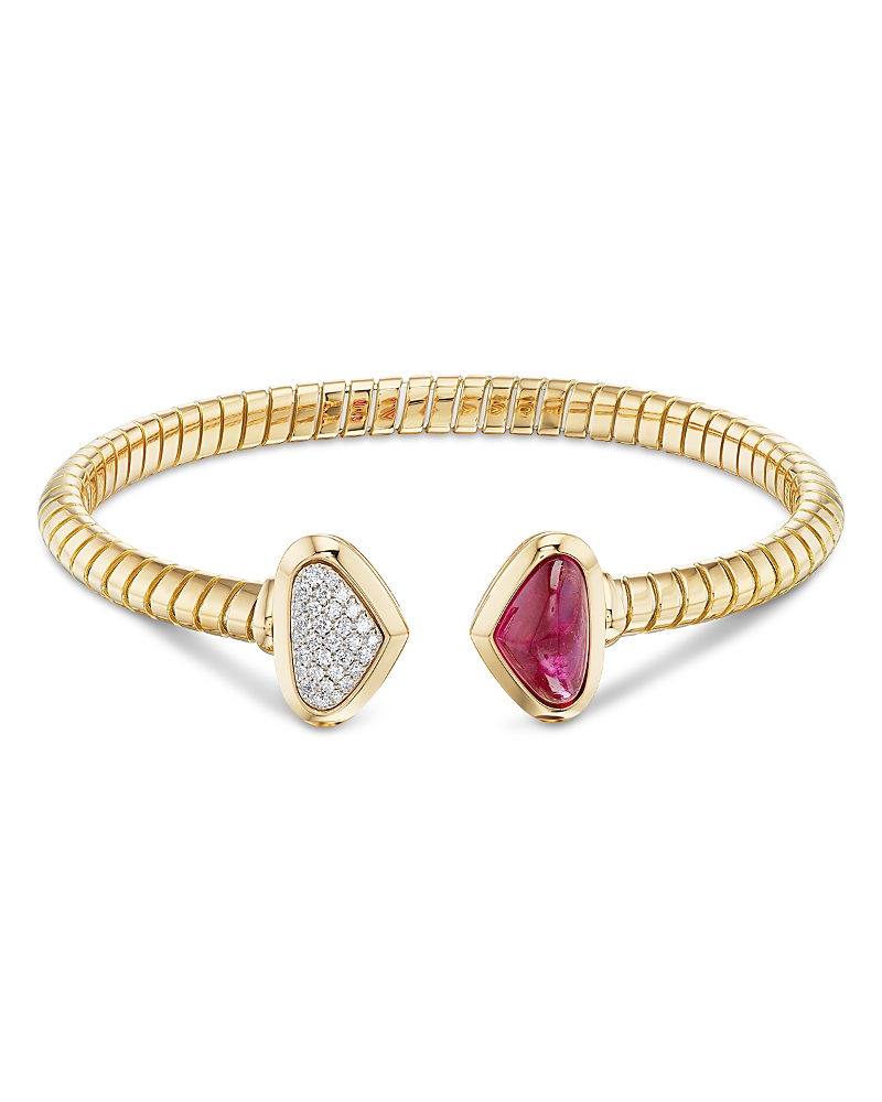 Marina B Trisolina Castagna 18-karat Gold, Diamond And Rubellite Bracelet In Gold