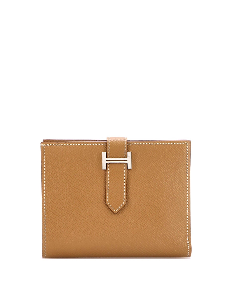 Pre-owned Pre-owned Hermes Hermes Compact Bearn Wallet Epsom In Brown