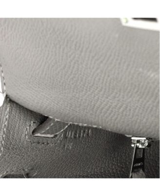 Kelly 25 Handbag Grey Epsom with Palladium Hardware