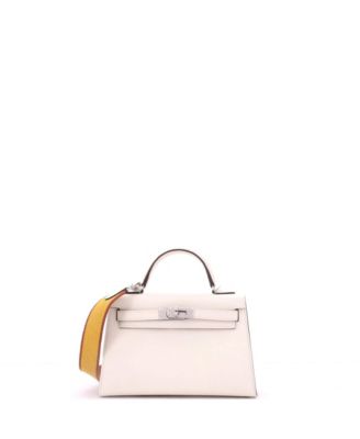 Pre-Owned HERMÈS - 20 Kelly Mini II Amazone Handbag Light Epsom with Palladium Hardware