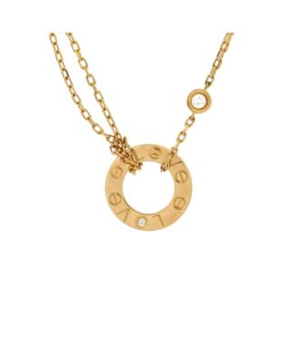 Pre-Owned Cartier - 2 Diamonds Love Pendant Necklace 18K Gold and Diamonds