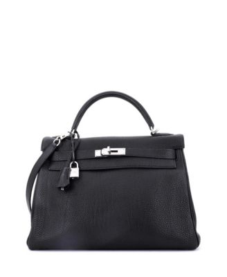 Pre-Owned HERMÈS - Kelly 32 Handbag Black Togo with Palladium Hardware
