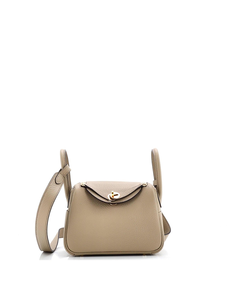 Pre-owned Pre-owned Hermes Hermes Mini Lindy Bag Clemence In Neutral