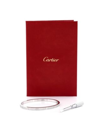  Small Love Bracelet 18K White Gold with Pave Diamonds