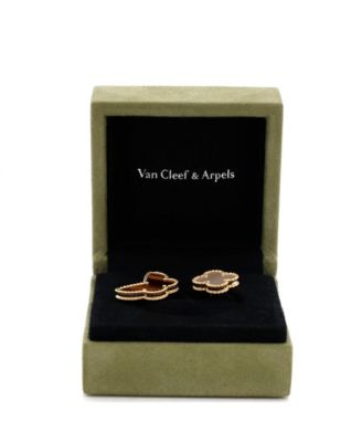  Lucky Alhambra Between the Finger Ring 18K Gold with Mother of Pearl and Tiger Eye