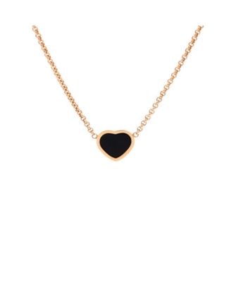 Pre-Owned Chopard - My Happy Hearts Pendant Necklace 18K Rose Gold with Onyx