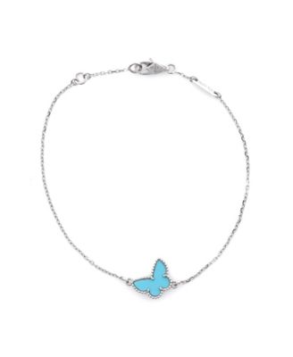 Pre-Owned Van Cleef & Arpels - Sweet Alhambra Butterfly Bracelet 18K White Gold and Turquoise