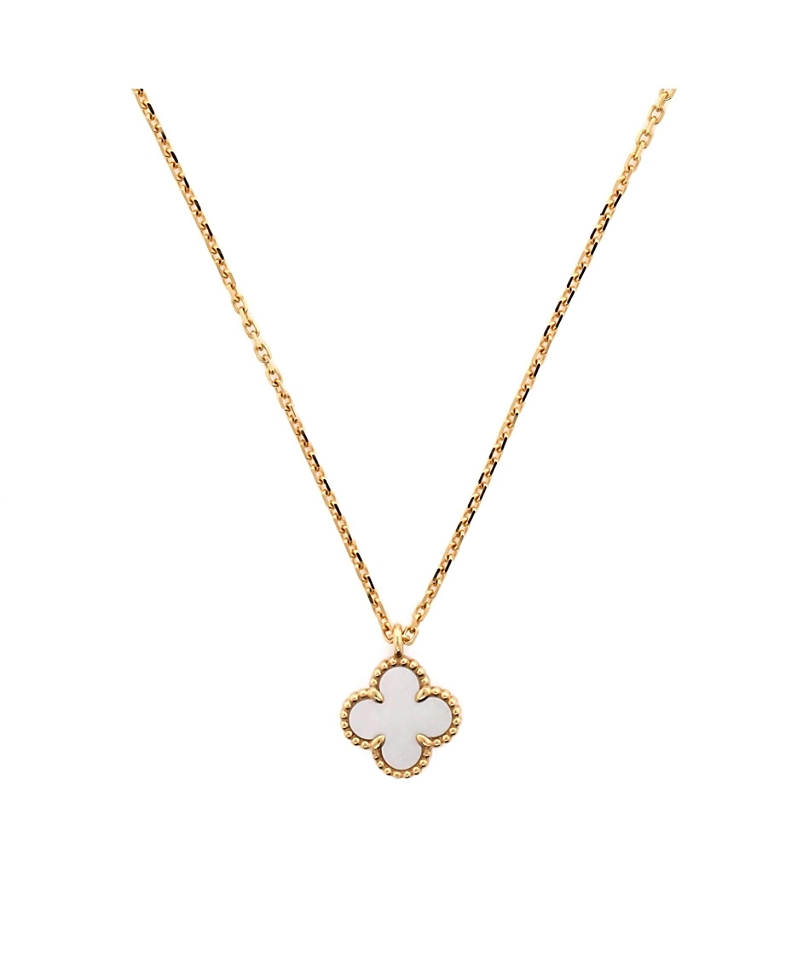 Pre-owned Pre-owned Van Cleef & Arpels Van Cleef & Arpels Sweet Alhambra Pendant Necklace 18k Gold And Mother Of Pearl