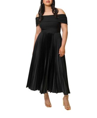 plus size black pleated dress Jaya Pleated Dress- Black – Baacal main image 1