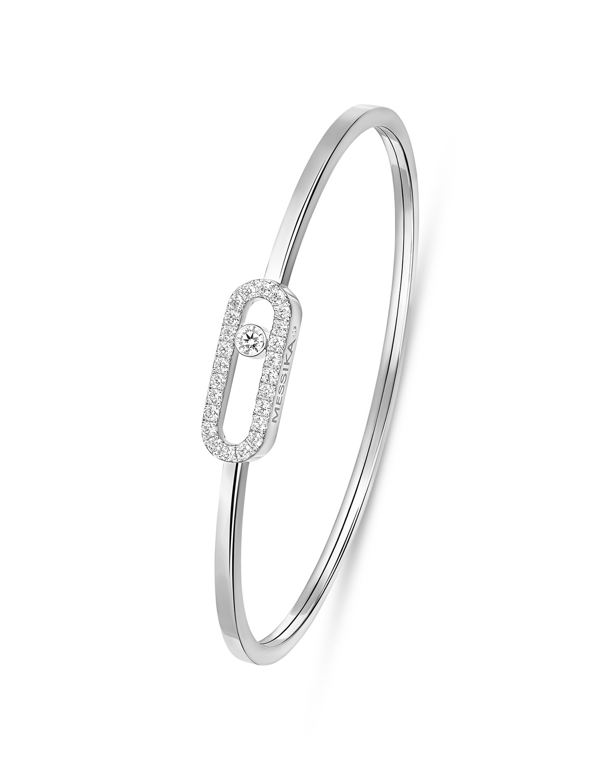 Messika Diamond Move Uno Medium Model Pave Flex Bracelet in 18K Gold, 0.34 tcw in White Gold
