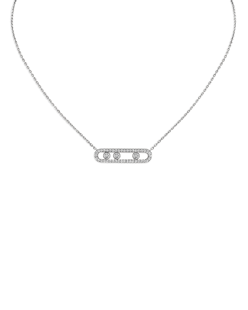 Messika Diamond Move Pave Necklace In 18k Gold, 16.5, 0.7 Tcw In Metallic