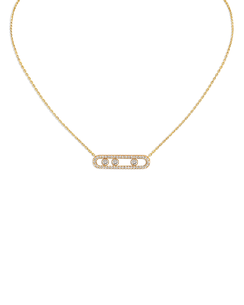 Messika Diamond Move Pave Necklace In 18k Gold, 16.5, 0.7 Tcw In Gold