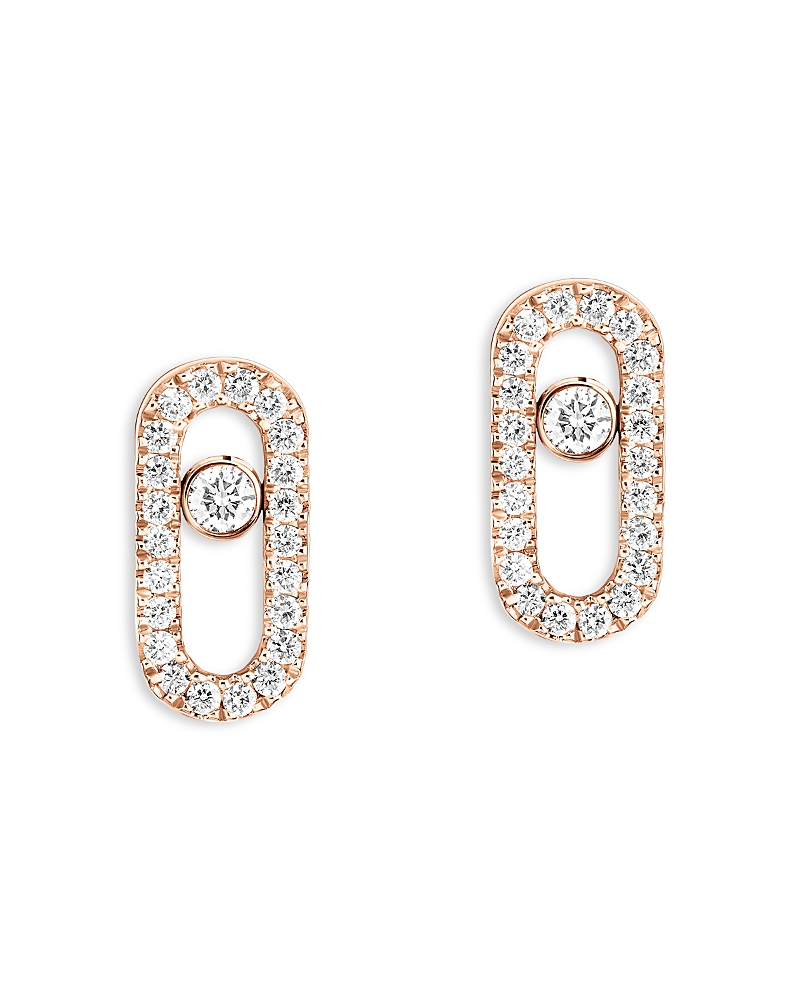Messika Diamond Move Uno Pave Stud Earrings in 18K Gold, 0.16 tcw