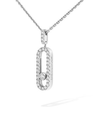 Diamond Move Uno Large Model Pav&eacute; Necklace in 18K Gold, 17.7", 0.35 tcw