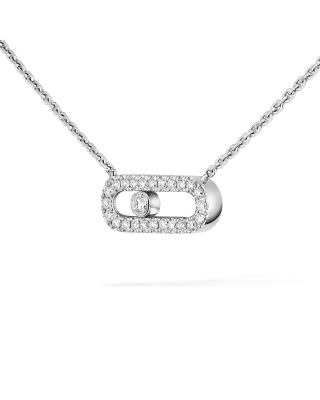 Diamond Move Uno Pav&eacute; Necklace in 18K Gold, 16.5", 0.22 tcw