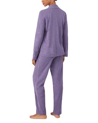 Long Sleeve Notch Collar Long Pants Pajama Set