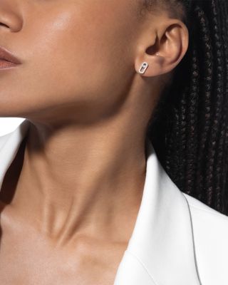 Diamond Move Uno Pav&eacute; Stud Earrings in 18K Gold, 0.16 tcw