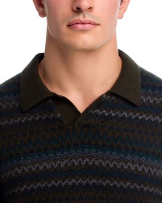 Merino & Cashmere Fair Isle Johnny Collar Sweater