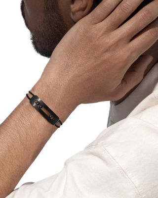 Diamond Move Titanium Black Extra Large Bracelet in Titanium on Cord, 0.40 tcw