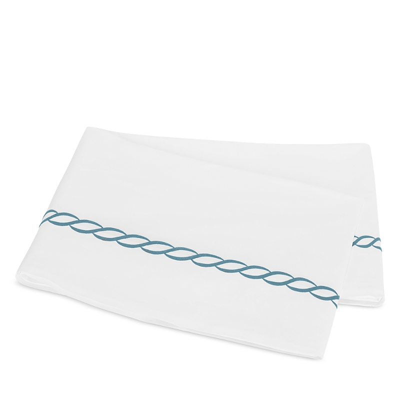 Matouk Classic Chain Flat Sheet, Full Queen In Blue