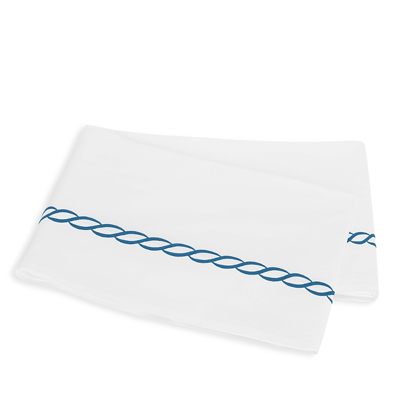Matouk Classic Chain Flat Sheet, Full Queen In Blue