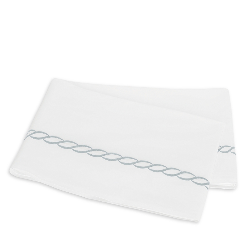 Matouk Classic Chain Cotton Percale Flat Sheet In White