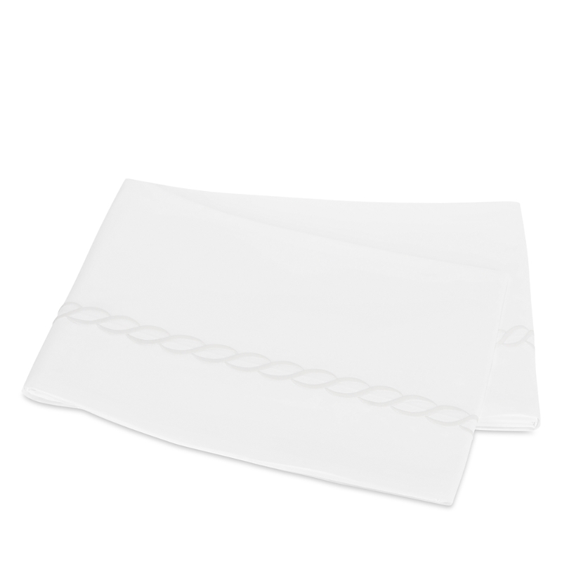 Matouk Classic Chain Flat Sheet, Full Queen In White