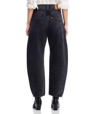 Baggy Dad High Rise Barrel Jeans in Rebel Edge