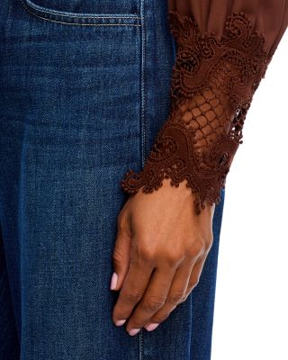 Ava Lace Cuff Blouse