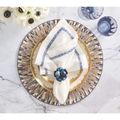 Diadem Placemat in Ivory and Blue