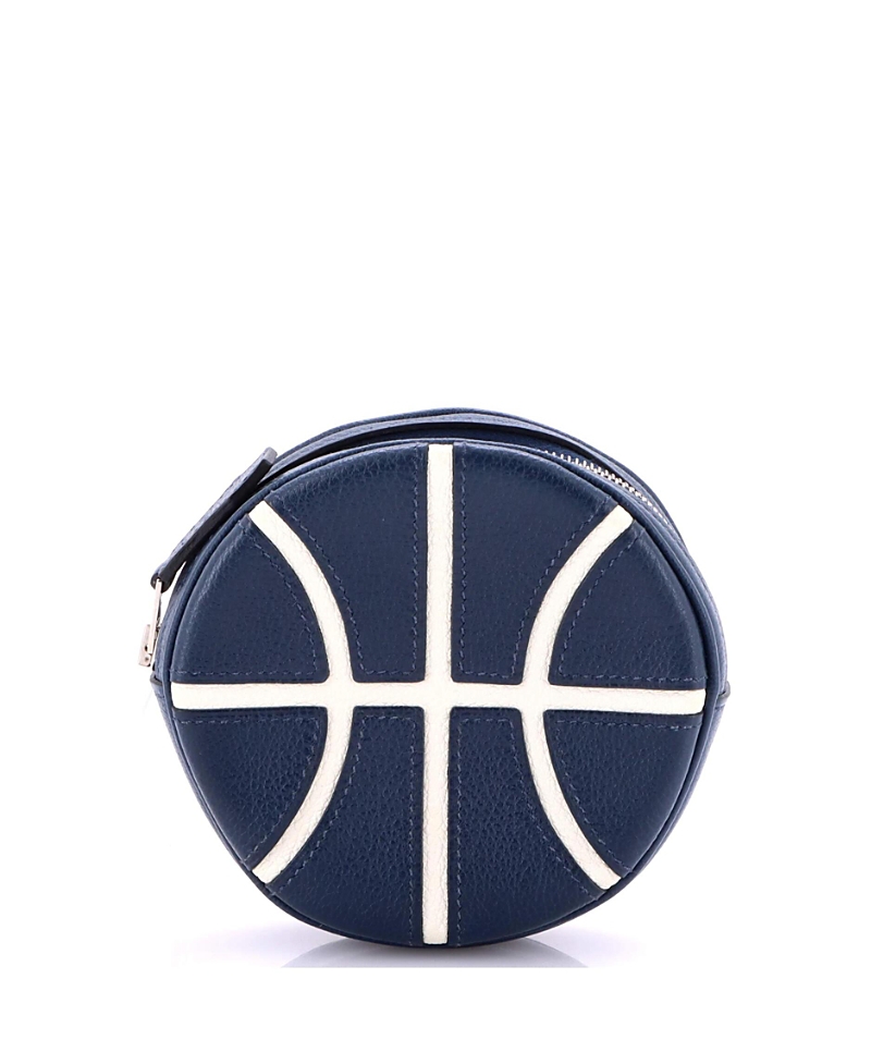 Pre-owned Pre-owned Hermes Hermes Basketball Change Purse Leather In Blue