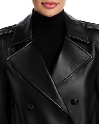 Xoey Cropped Leather Trench
