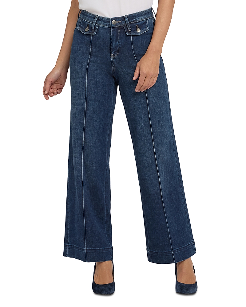 Nydj Teresa Mid Rise Wide Leg Jeans In Louvre Sapphire In Blue