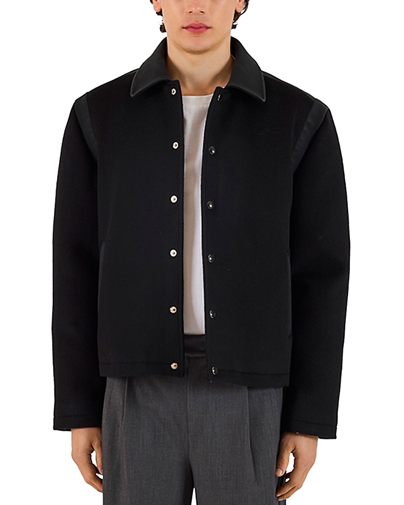 Krost Mercer Wool Blend Varsity Jacket In Black