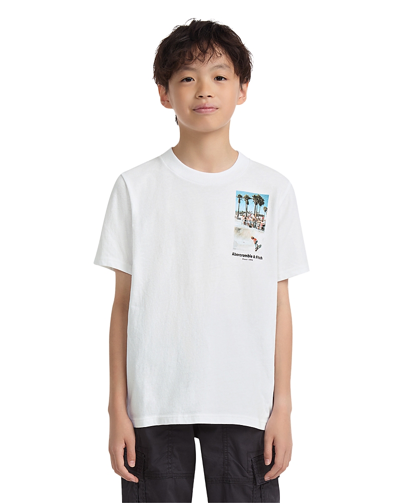 Abercrombie Kids Boys' Skate Park Graphic Logo Tee - Little Kid, Big Kid In White