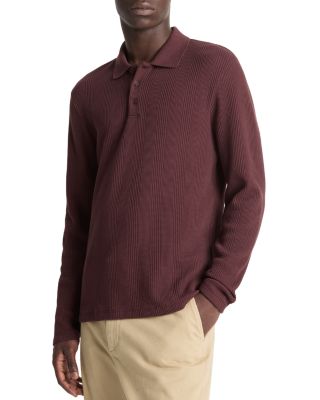 Variegated Texture Long Sleeve Polo