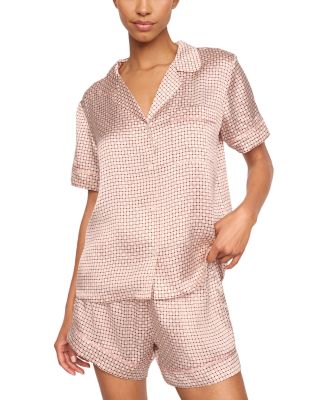 Inez Printed Washable Silk Short Pajama Set