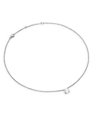 Pearl Classics Necklace in Sterling Silver with Diamonds, 6.5mm