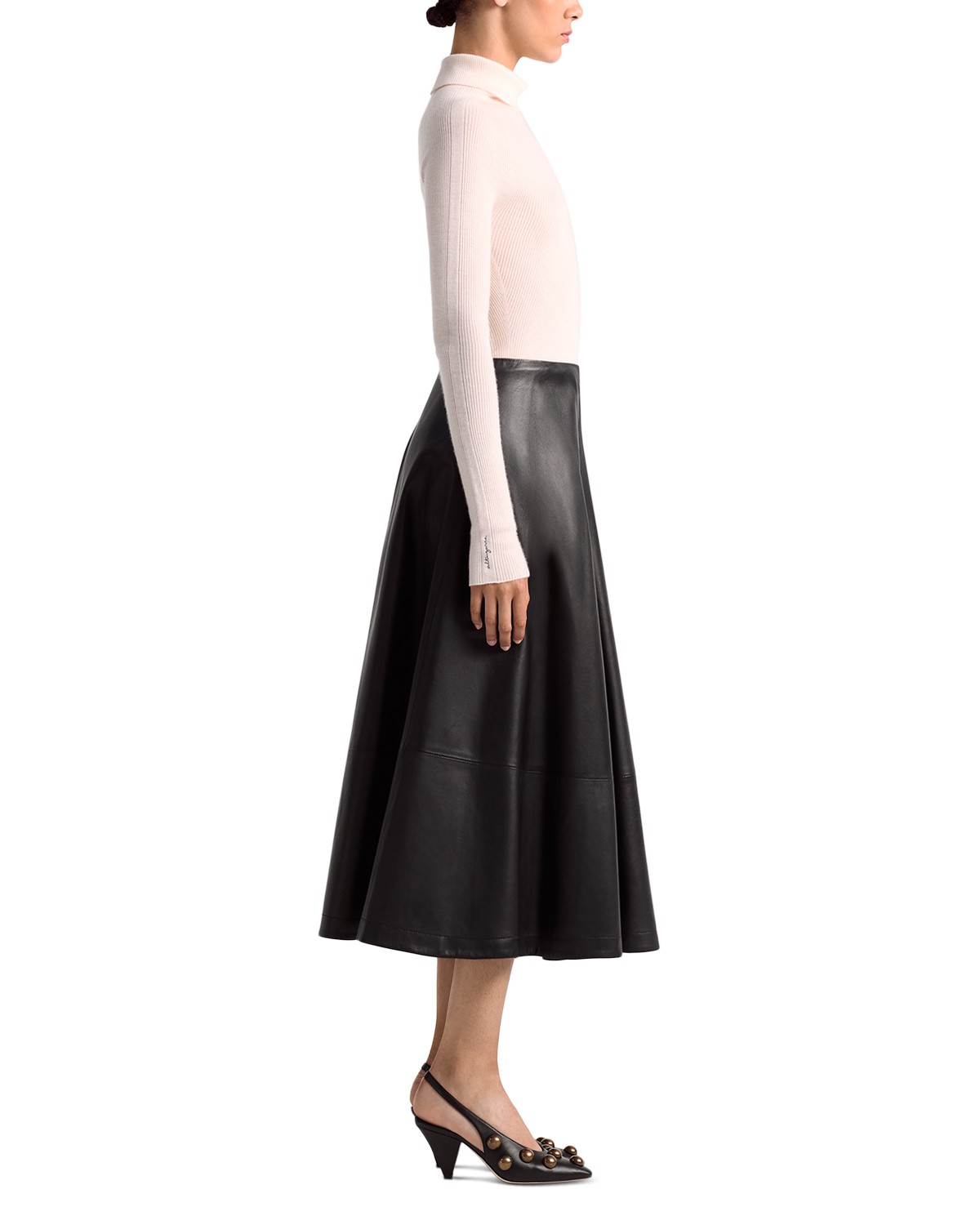 Altuzarra Varda Leather Skirt in Black