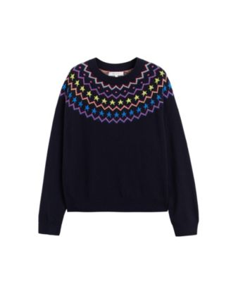  Women's Wool Cashmere Star Yoke Sweater