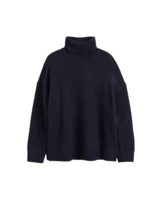 Women's Wool Cashmere Elbow Patch Rollneck Sweater