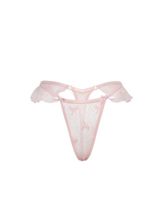  Brooke Bow Mesh Thong Panty