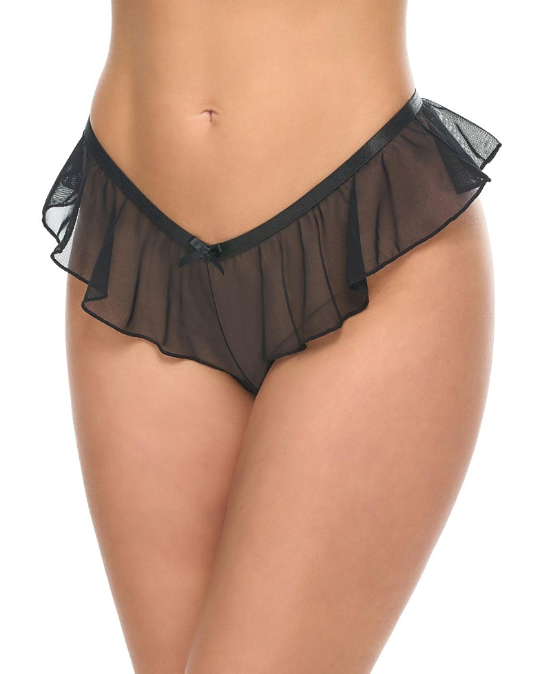 Oh La La Cheri Maylah Mesh Boyshort Panty In Black