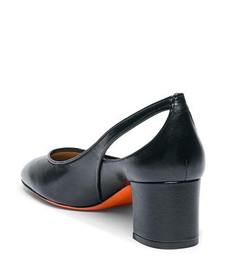 Women's Leather Mid-Heel Pump