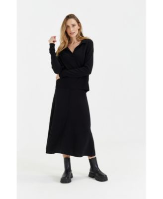 Women's Wool Cashmere Collared Sweater