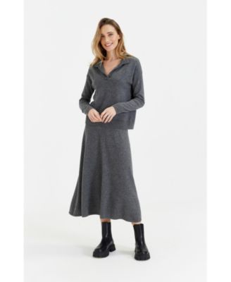 Women's Wool Cashmere Collared Sweater