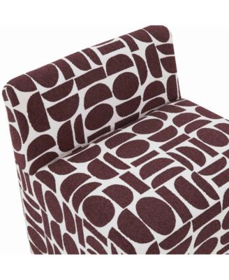  Pippa Geometric Jacquard Weave Stool in Merlot