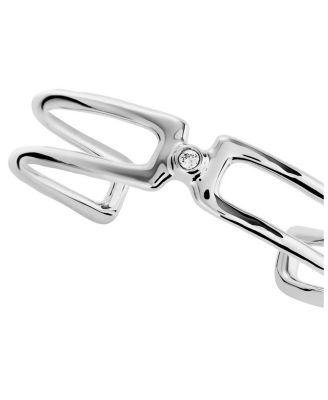 Double Sterling Bracelet with White Topaz